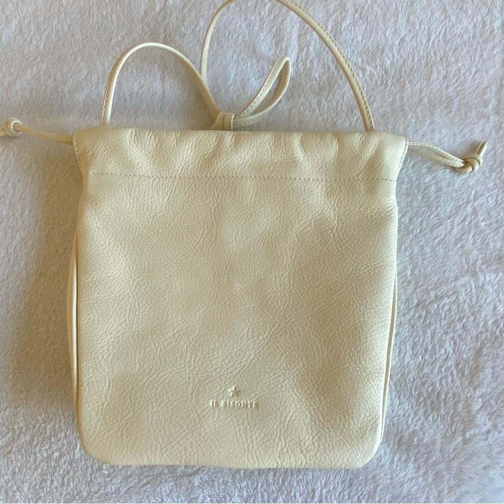 IL BISONTE Bellini Leather Bucket Bag Color Milk - Picture 3 of 8
